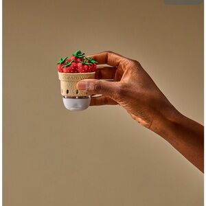 Bath & Body Works Strawberry Cup Sanitizer Holder - Red, Green, Beige, White